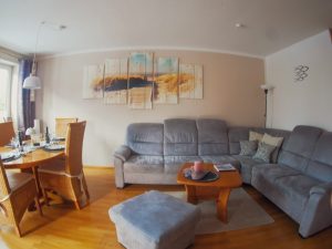 Wohnzimmer mit gemütlicher Couch