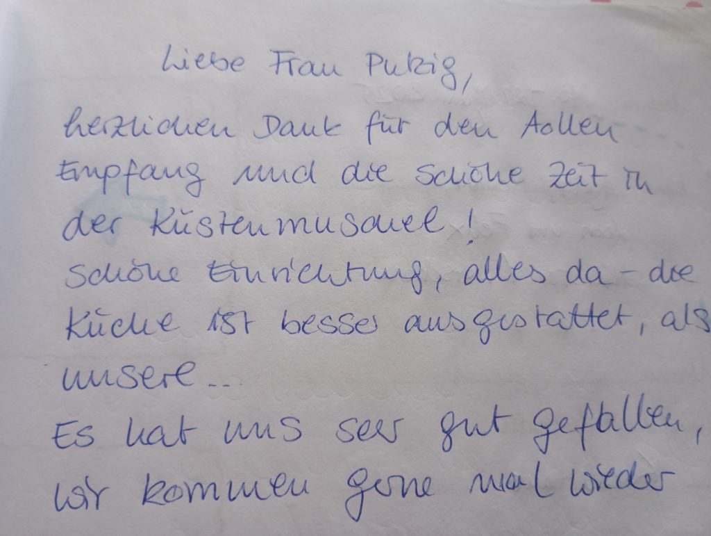 Gästebuch Ferienwohnung KüstenMuschel Otterndorf – Seite 3