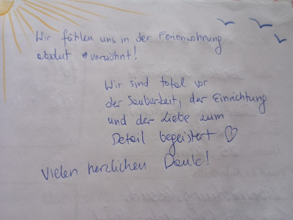 Gästebuch Ferienwohnung KüstenMuschel Otterndorf – Seite 2